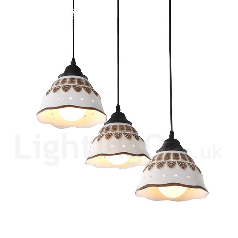 1 Light Modern Contemporary Pendant Light with Ceramic Shade