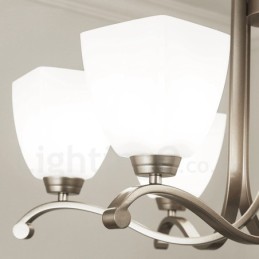 6 Light Modern Contemporary Chandelier with Glass Shade