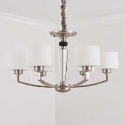 6 Light Modern Contemporary Chandelier with Glass Shade