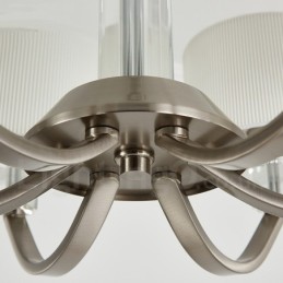 6 Light Modern Contemporary Crystal Chandelier with Fabric Shade