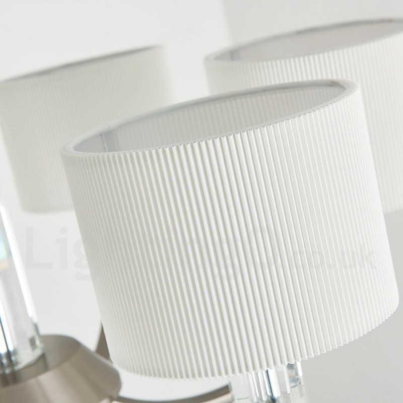 6 Light Modern Contemporary Crystal Chandelier with Fabric Shade