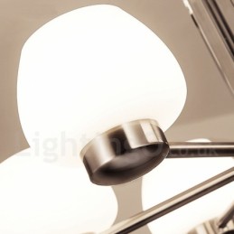 6 Light Modern Contemporary Chandelier with Glass Shade