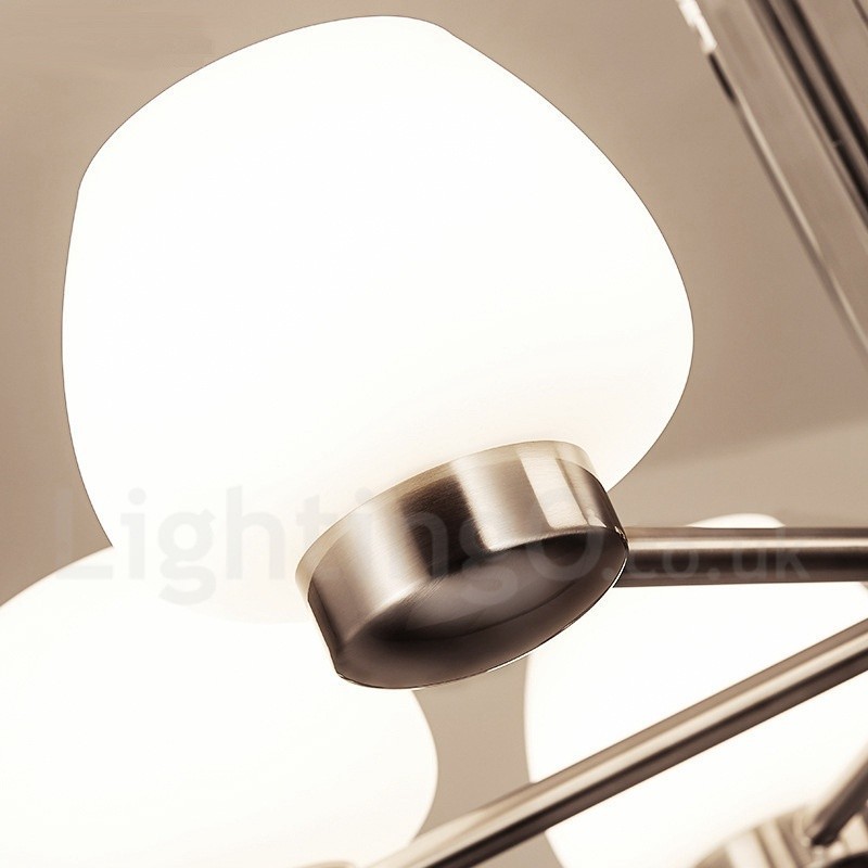 6 Light Modern Contemporary Chandelier with Glass Shade