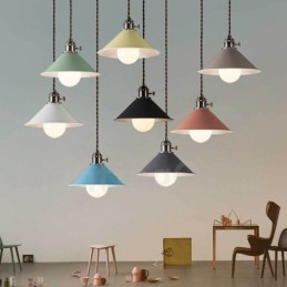 1 Light Modern Contemporary Steel Pendant Light with Steel Shade