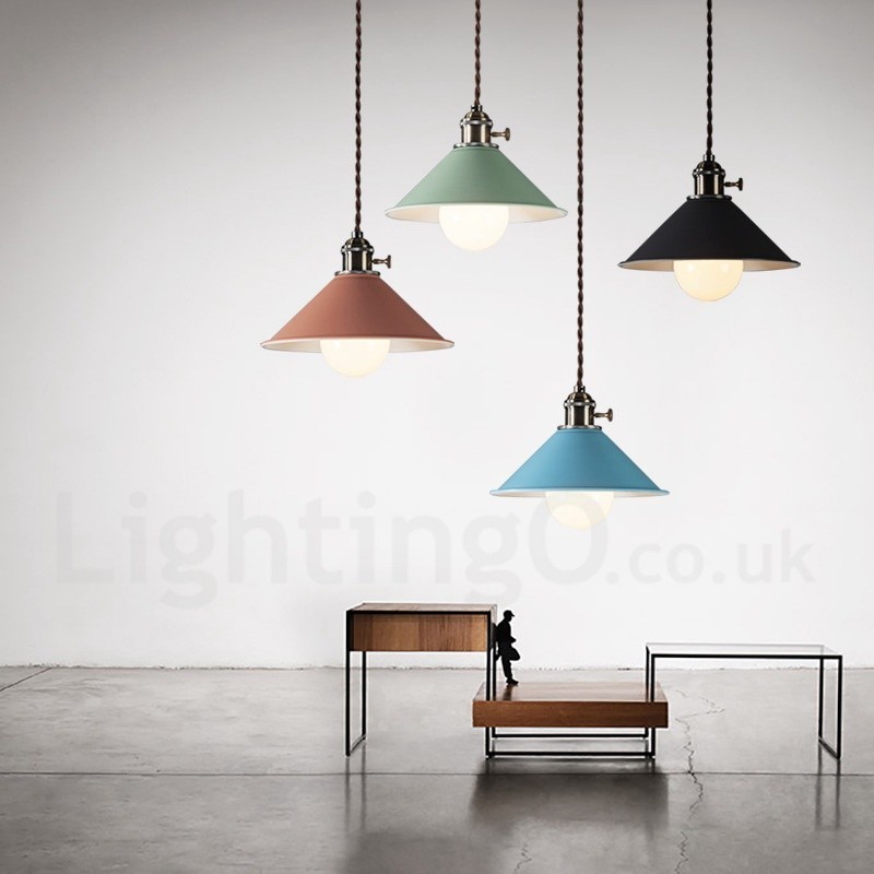 1 Light Modern Contemporary Steel Pendant Light with Steel Shade