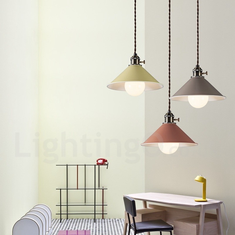 1 Light Modern Contemporary Steel Pendant Light with Steel Shade