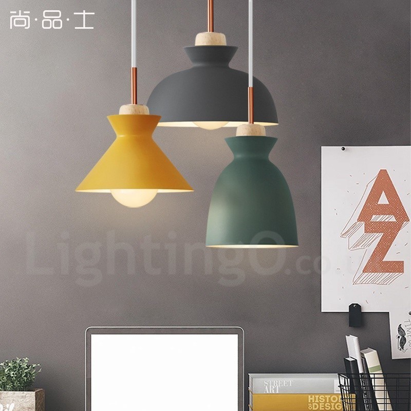 1 Light Modern Contemporary Steel Pendant Light with Aluminum alloy Shade