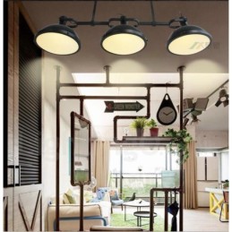 3 Light Retro Rustic Steel Pendant Light with Glass Shade