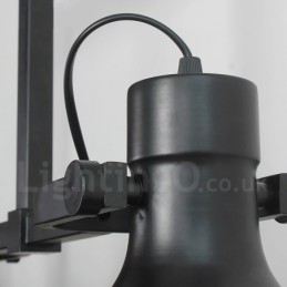 3 Light Retro Rustic Steel Pendant Light with Glass Shade