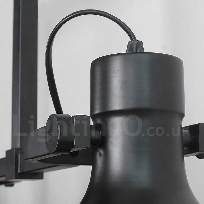 3 Light Retro Rustic Steel Pendant Light with Glass Shade