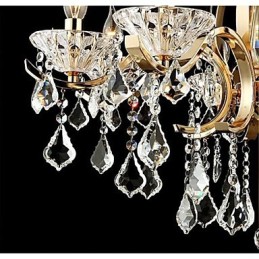 High Grade Gold Wrought Iron Crystal Chandelier 8 Lights