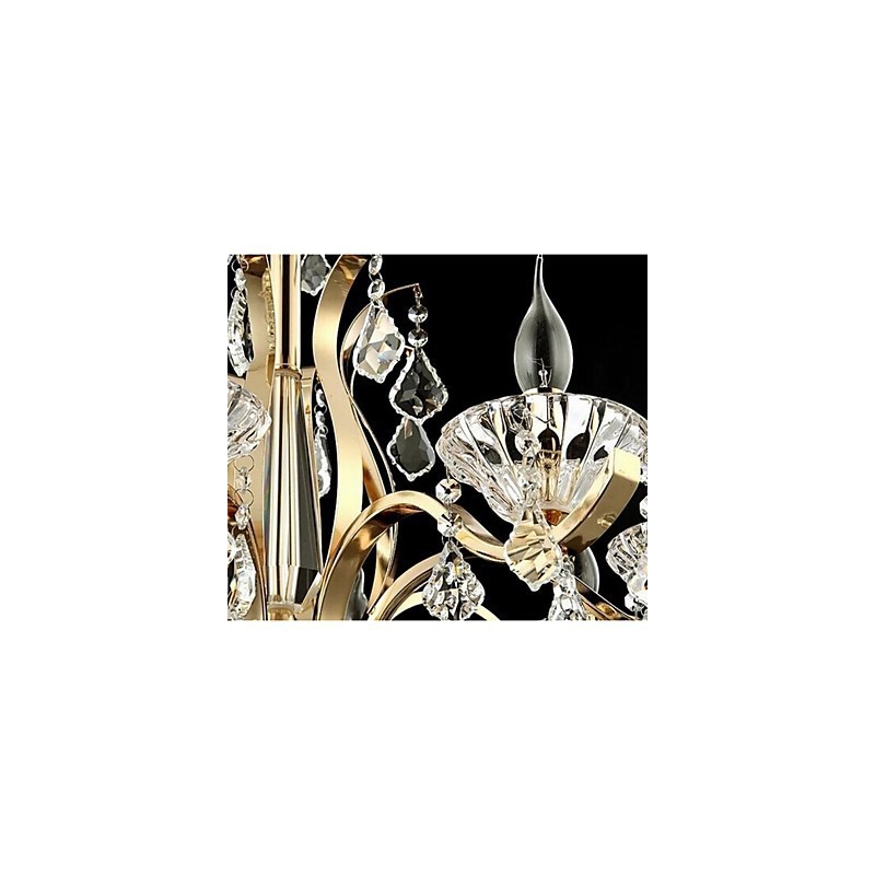 High Grade Gold Wrought Iron Crystal Chandelier 8 Lights