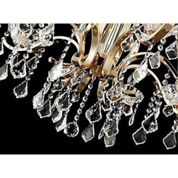 High Grade Gold Wrought Iron Crystal Chandelier 8 Lights