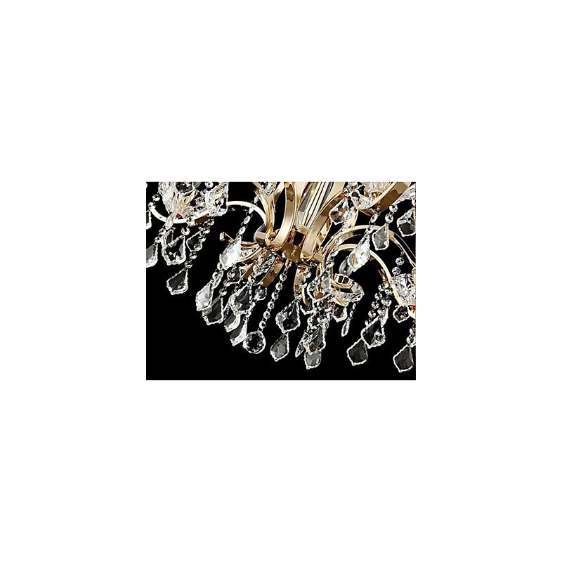 High Grade Gold Wrought Iron Crystal Chandelier 8 Lights