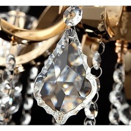 High Grade Gold Wrought Iron Crystal Chandelier 8 Lights