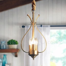 4 Light Retro Rustic Luxury Brass Pendant Lamp Chandelier
