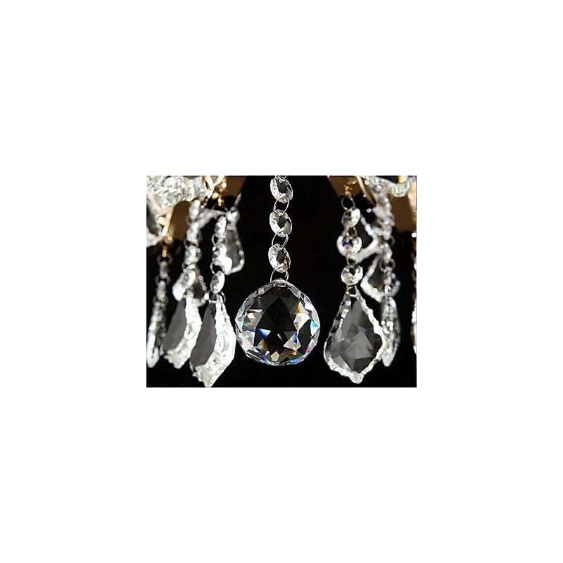 High Grade Gold Wrought Iron Crystal Chandelier 8 Lights