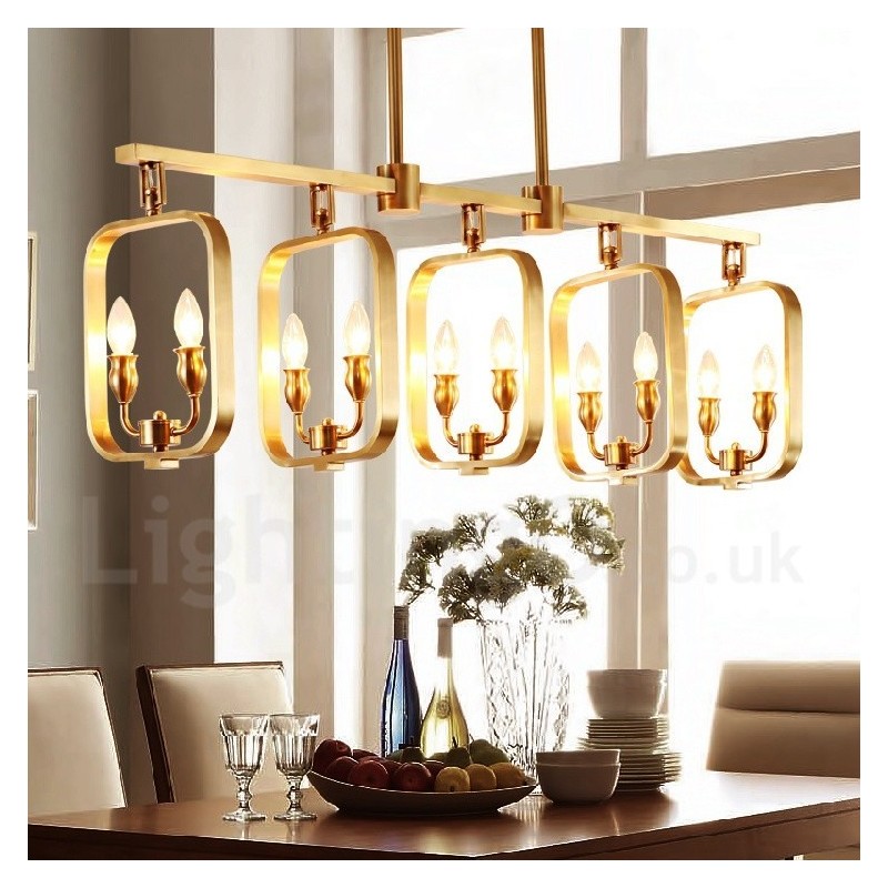 Retro Rustic Luxury Brass Pendant Lamp Chandelier