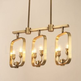 6 Light Retro Rustic Luxury Brass Pendant Lamp Chandelier