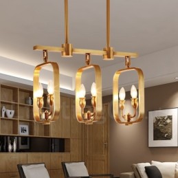 6 Light Retro Rustic Luxury Brass Pendant Lamp Chandelier