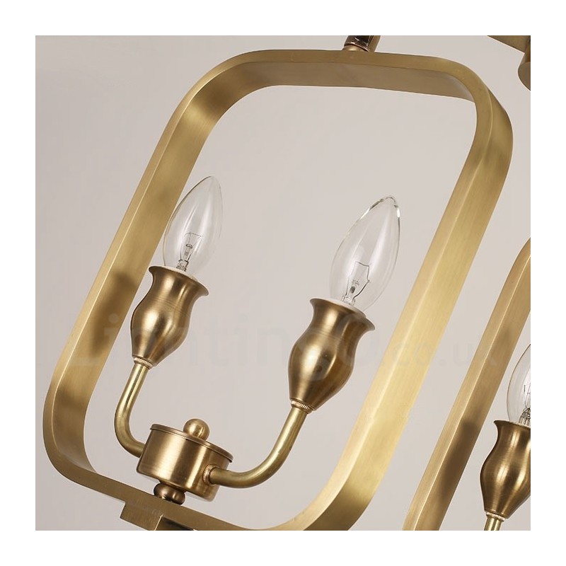 6 Light Retro Rustic Luxury Brass Pendant Lamp Chandelier