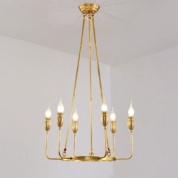 6 Light 8 Light Retro Rustic Luxury Brass Pendant Lamp Chandelier