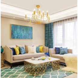 12 Light Retro Rustic Luxury Brass Pendant Lamp Chandelier