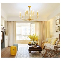 12 Light Retro Rustic Luxury Brass Pendant Lamp Chandelier