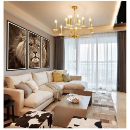 12 Light Retro Rustic Luxury Brass Pendant Lamp Chandelier