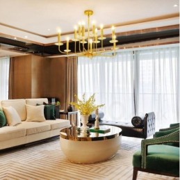 12 Light Retro Rustic Luxury Brass Pendant Lamp Chandelier