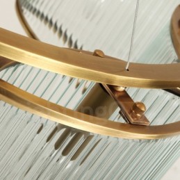 6 Light Retro Rustic Luxury Brass Pendant Lamp Chandelier with Glass Shade