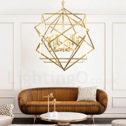 6 Light Retro Rustic Luxury Brass Pendant Lamp Chandelier