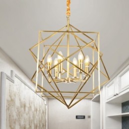 6 Light Retro Rustic Luxury Brass Pendant Lamp Chandelier