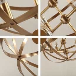 8 Light Retro Rustic Luxury Brass Pendant Lamp Chandelier