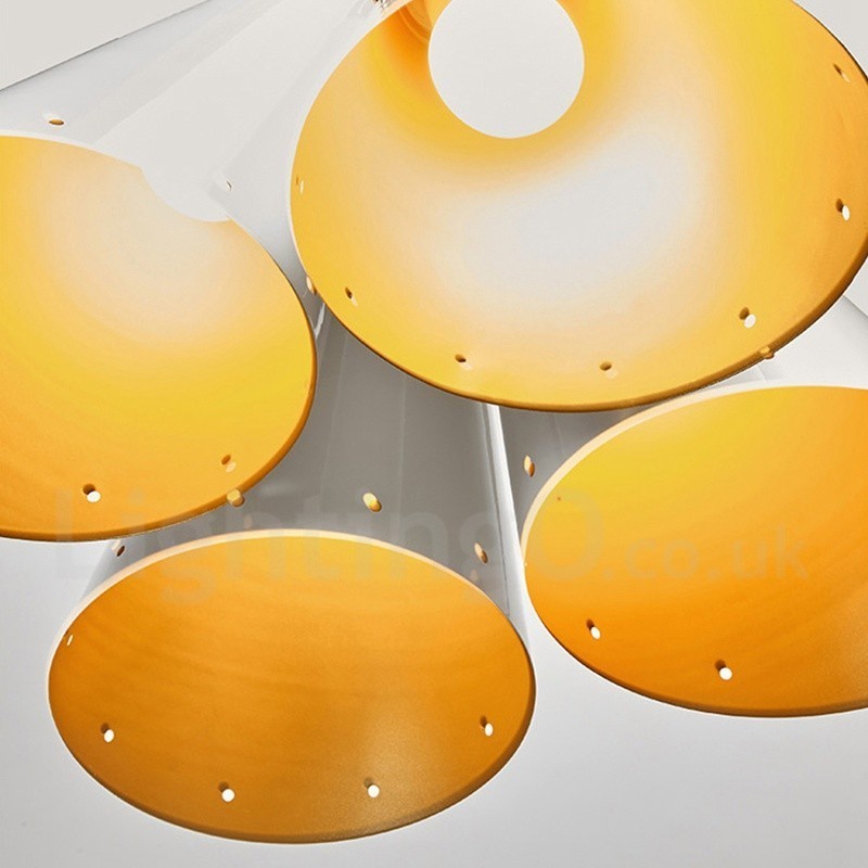 4 Light Retro Rustic Luxury Aluminum alloy Pendant Lamp Chandelier with Aluminum alloy Shade