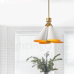 4 Light Retro Rustic Luxury Aluminum alloy Pendant Lamp Chandelier with Aluminum alloy Shade