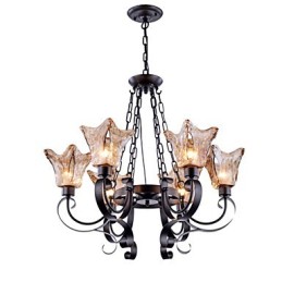 Chandelier 6 Lights Glass Traditional Classic Vintage