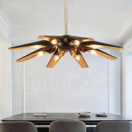 8 Light Retro Rustic Luxury Aluminum alloy Pendant Lamp Chandelier with Aluminum alloy Shade