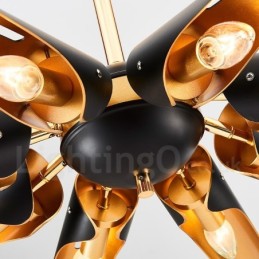 8 Light Retro Rustic Luxury Aluminum alloy Pendant Lamp Chandelier with Aluminum alloy Shade