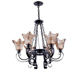 Chandelier 6 Lights Glass Traditional Classic Vintage
