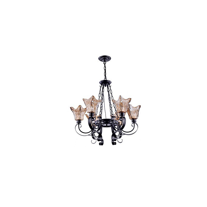 Chandelier 6 Lights Glass Traditional Classic Vintage