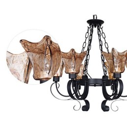 Chandelier 6 Lights Glass Traditional Classic Vintage