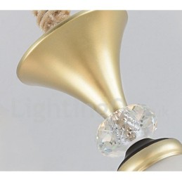 8 Light Retro Rustic Luxury Crystal Pendant Lamp Chandelier with Glass Shade