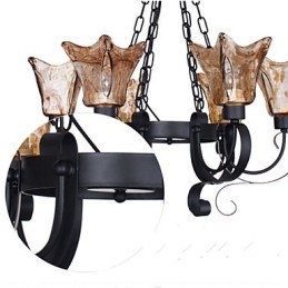 Chandelier 6 Lights Glass Traditional Classic Vintage