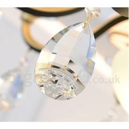 8 Light Retro Rustic Luxury Crystal Pendant Lamp Chandelier with Glass Shade
