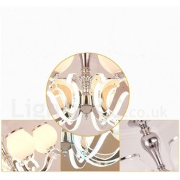 8 Light Modern Contemporary Luxury Pendant Lamp Chandelier with Glass Shade