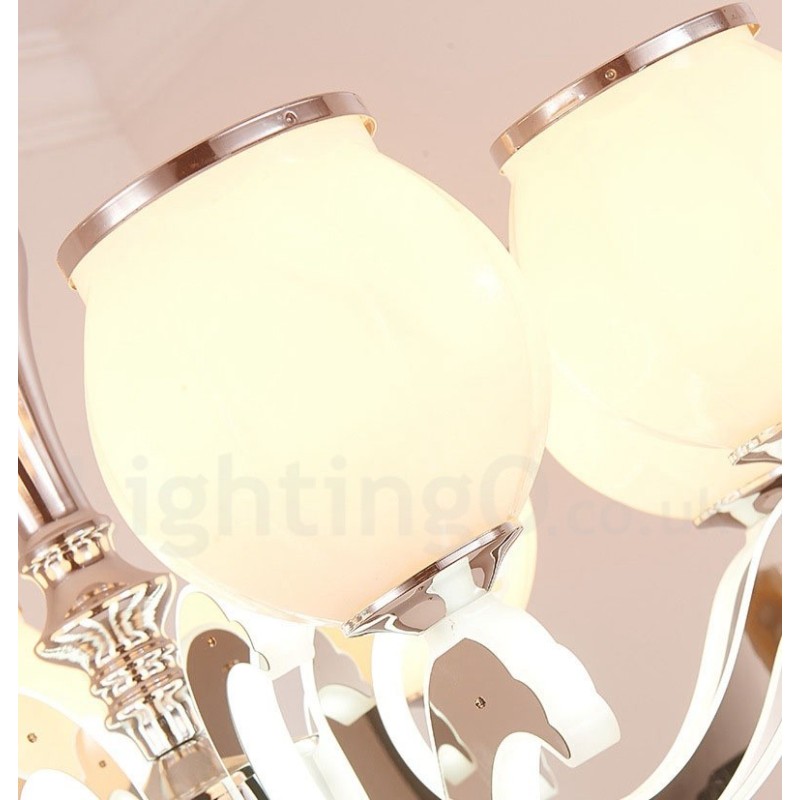 8 Light Modern Contemporary Luxury Pendant Lamp Chandelier with Glass Shade