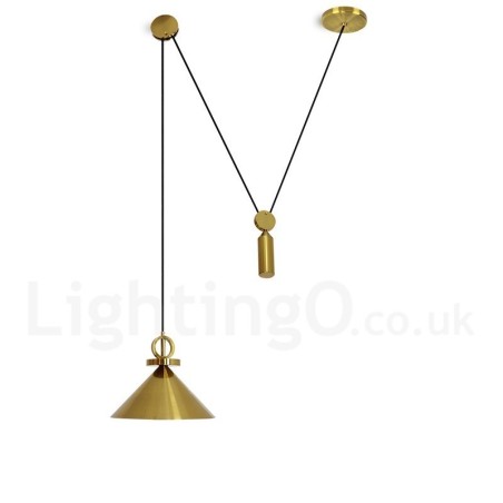 Pure Copper Modern Contemporary Nordic Style Rise and Fall Pendant Light Brass Ceiling Lamp