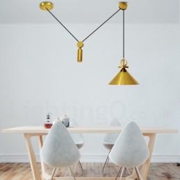 Pure Copper Modern Contemporary Nordic Style Rise and Fall Pendant Light Brass Ceiling Lamp