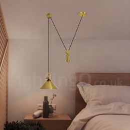 Pure Copper Modern Contemporary Nordic Style Rise and Fall Pendant Light Brass Ceiling Lamp
